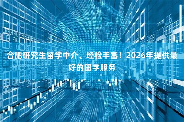 合肥研究生留学中介、经验丰富！2026年提供最好的留学服务